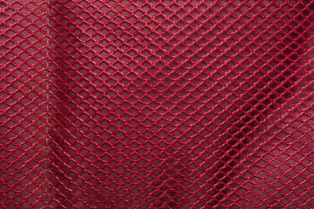 Burgundy travel bag organizer with pockets from mesh fabric, close-upの写真素材