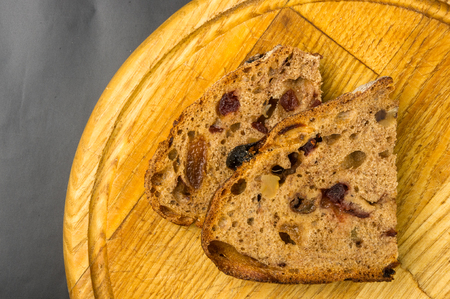 Slices of malt bread handmadeの写真素材