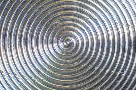 aluminum control knobs retro home audio system, macro, close upの写真素材