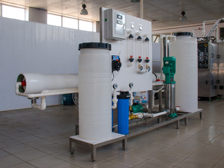 Reverse osmosis system - Installation of industrial membrane devices to the purification of drinking water : pumps, pipelines, tanks, etc.の写真素材