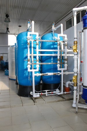 Reverse osmosis system - Installation of industrial membrane devices to the purification of drinking water : pumps, pipelines, tanks, etc.の写真素材