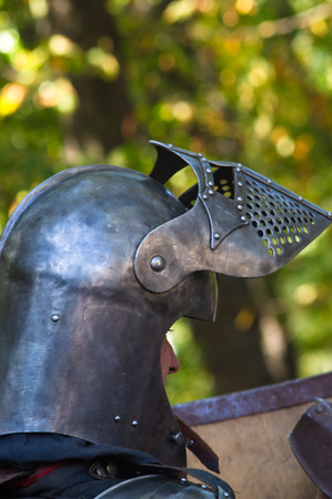 Knight's armour for historical reconstructions of medieval battlesの写真素材