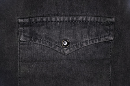 Black washed faded jeans texture with seams, clasps, buttons and rivets, clothing items, macro,...