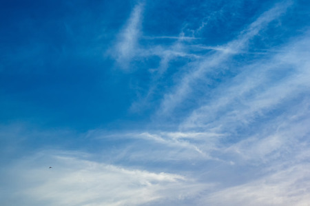 beautiful background bright blue sky with white clouds, summer day