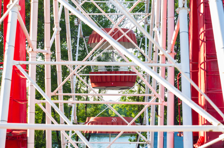 Attractions in spring city Park - Ferris Wheelの写真素材