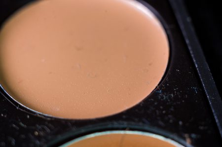 Women's make-up, decorative cosmetics - colorful eyeshadow palette, close-upの写真素材