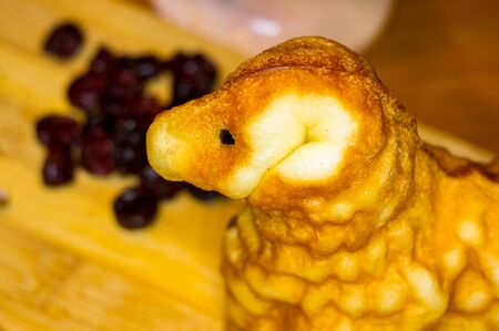 preparation of treats for traditional Orthodox Christmas - handmade baked cookies in the form of...