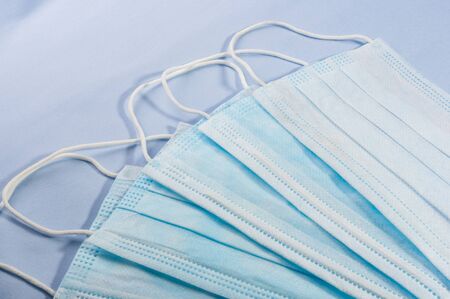 Background for news about the novel coronavirus COVID-19 - protective medical masks. Chinese coronavirus outbreak, Middle East respiratory syndrome coronavirus.の写真素材
