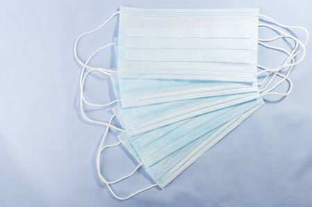 Background for news about the novel coronavirus COVID-19 - protective medical masks. Chinese coronavirus outbreak, Middle East respiratory syndrome coronavirus.の写真素材