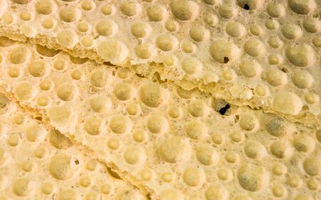 diabetic diet crunches - crispy waffle bread from wheat, texture close-upの写真素材