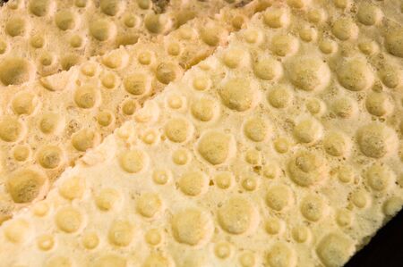 diabetic diet crunches - crispy waffle bread from wheat, texture close-upの写真素材
