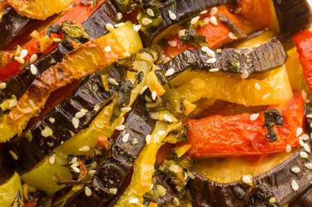 Ratatouille Diet Vegetarian Vegan Food - Oven Baked Provencal Traditional French Vegetable Dish.の写真素材