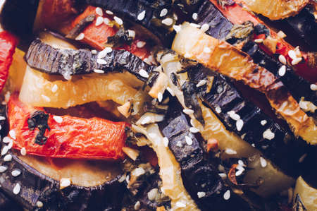 Ratatouille Diet Vegetarian Vegan Food - Oven Baked Provencal Traditional French Vegetable Dish.の写真素材