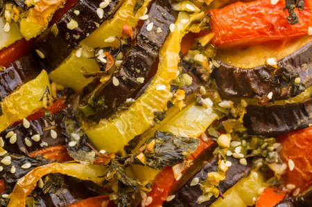 Ratatouille Diet Vegetarian Vegan Food - Oven Baked Provencal Traditional French Vegetable Dish.の写真素材