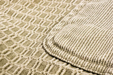 clothing items washed cotton fabric texture with seams, clasps, buttons and rivets, macro, close-upの写真素材