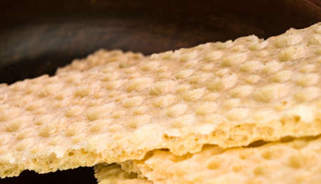 diabetic diet crunches - crispy waffle bread from wheat, texture close-upの写真素材