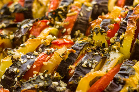 Ratatouille Diet Vegetarian Vegan Food - Oven Baked Provencal Traditional French Vegetable Dish.の写真素材