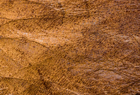 Old vintage genuine soft brown leather texture background, top layer with pores and scratches, macro, close-upの写真素材