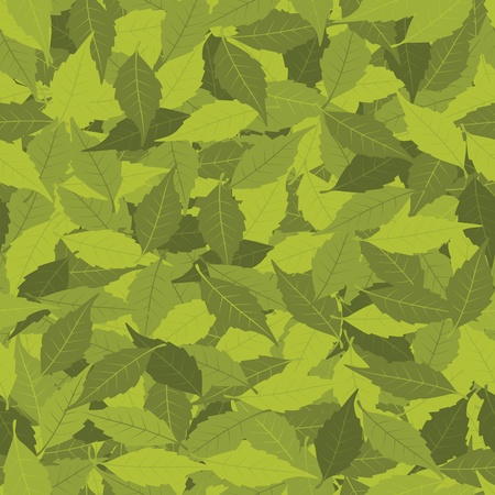 Generic leaf green seamless pattern. EPS 8 CMYK with global colors vector illustration. のイラスト素材