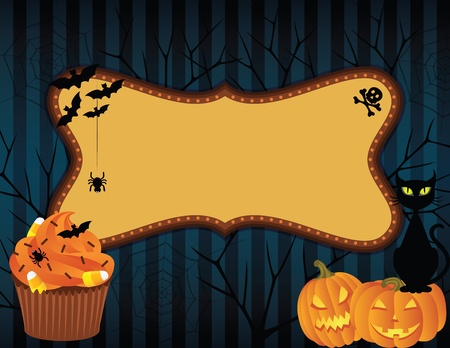 Spooky halloween background with banner. のイラスト素材