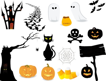 Halloween icon set to make your own design.のイラスト素材