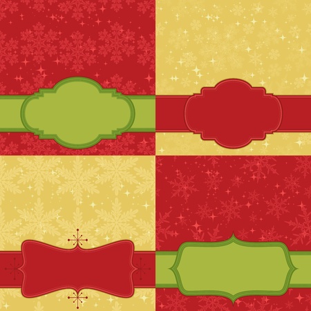 Christmas card set. Backgrounds are seamless patterns.のイラスト素材