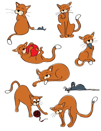 Seven cats and a mouse collection.のイラスト素材