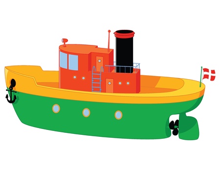 funny boat toy with a lot of detailsのイラスト素材