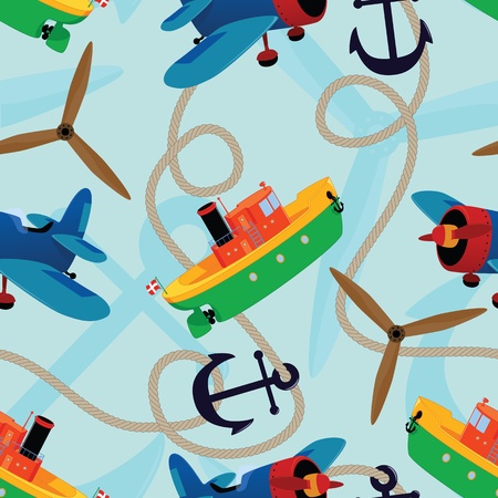 Aeronautical and nautical seamless pattern.の写真素材