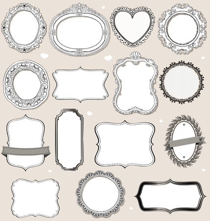 Isolated vector vintage frames collection.のイラスト素材