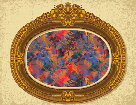 Floral pattern on a vintage frame.のイラスト素材