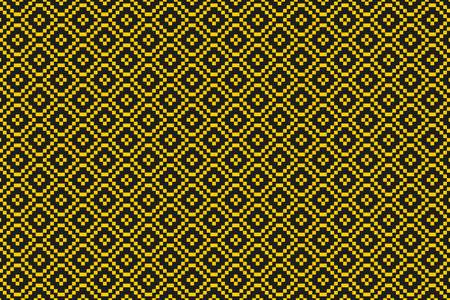 Black ground brick pattern white lines forming squares the fabric forming a wall