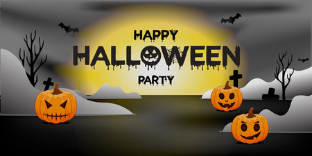 happy halloween holiday ghost face pumpkin orange pumpkin pumpkin Halloween with many pumpkin facesのイラスト素材