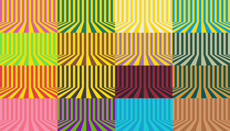 Stripe Room with multicolored backgrounds illustration Collection in vector amd used to assemble various designsのイラスト素材