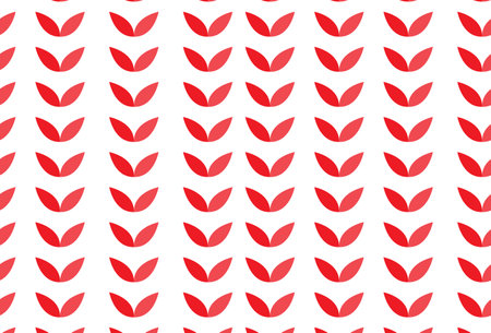 pattern red lined up leaves fabric pattern background colorfulのイラスト素材