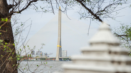Location photos Chao Phraya River view point atmosphere Bangkok city center The face is blurry, the...