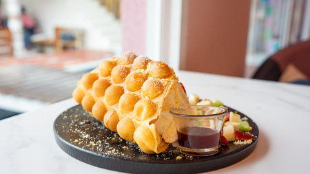 Freshly baked bread with unique shapes in the dessert menu. Add toppings with citrus fruits. Paired...