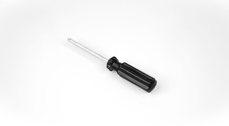 Phillips screwdriver, tools and equipment It looks like a steel bar. and black handle Small size,...