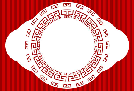 Alternating red frames that symbolize Chinese New Year are used at events Various pictures of Chinese New Year wallpaper pictures on the wallのイラスト素材