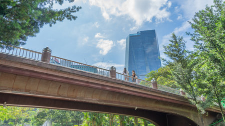 31 December 2023 in Malaysia Photograph of location, perspective angle, view under a concrete...