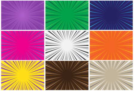 Pop art cartoon magazine covers in various tones Funny retro cartoon pattern Mock halftone vector illustration Vintage background for cartoon superhero text The alternating use of four creates a feeling of agitation and illusion This vector is ideal for decorating illustrations backdrops book covers mouse pads wallpaper stickersのイラスト素材