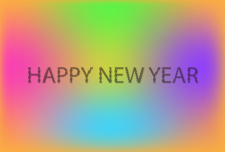 Images designed using a vector editor bring objects together into a single piece Designed to be stacked in the same size happy new year design Letters with gradient lines with a variety of formats Suitable for applications such as wallpaper patterns on walls patterns on notebooks glasses pens mouse pads tile patterns gift wrapping paperのイラスト素材