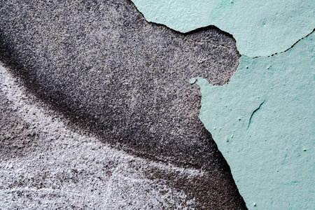 Dark old cement dirty with green paint and black dark. peeling wall texture abstract background....