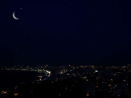 Ramadan, Eid ai-fitr,New year Muharram islamic religion Symbols with Crescent Moon and star...