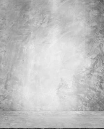 Backdrop empty gray light bright  smooth cement wall room background.blank table studio interiors floor concrete photography.desktop mock up workshop products.blur white food indoor kitchen bar place.の写真素材