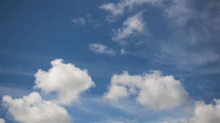 Blue sky white cloud background. sunlight day with sky wallpaper backdrop. mockup nature landscape free space backdrop. card or poster for environment protection.の写真素材