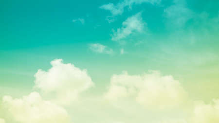 Green sun and Cloud Sky Pastel Background. wallpaper Rainbow colored. card or poster sweet gradient backdrop free space for add text or products presentation. Travel Tropical Summer Holidays concept.の写真素材