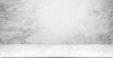 Backdrop empty gray light bright  smooth cement wall room background.blank table studio interiors floor concrete photography.desktop mock up workshop products.blur white food indoor kitchen bar place.の写真素材