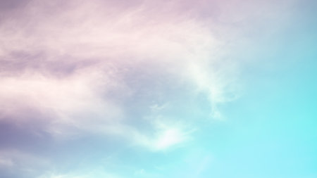 Blue sky white cloud background. sunlight day with sky wallpaper backdrop. mockup nature landscape free space backdrop. card or poster for environment protection.dramatic cloudscape beautiful pastel.の写真素材