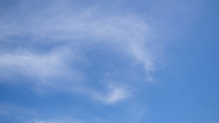 Blue sky white cloud background. sunlight day with sky wallpaper backdrop. mockup nature landscape free space backdrop. card or poster for environment protection.の写真素材